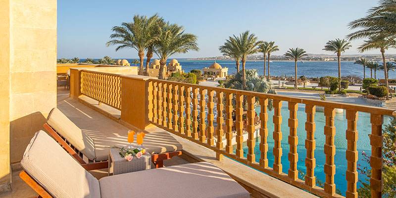 Ausblick vom Hotel Grand Waterworld Makadi beim Ägypten Urlaub