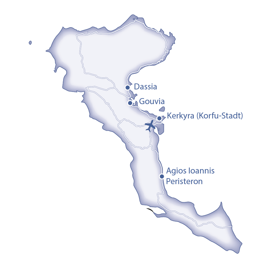 Eine Karte von Korfu