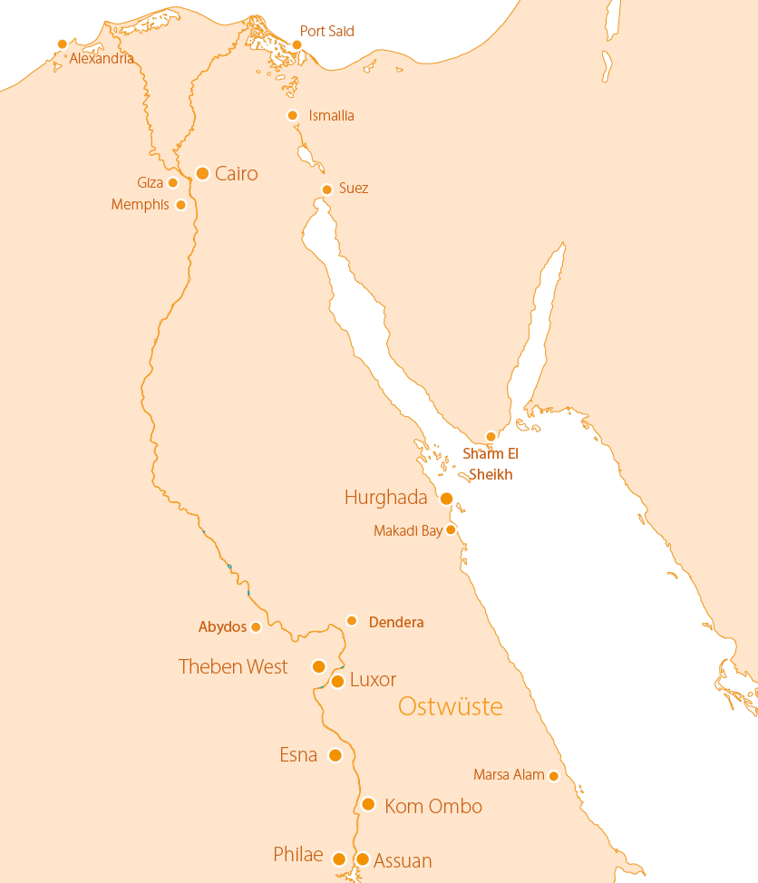 Eine Karte von Ägypten
